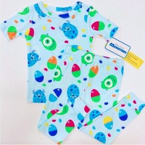 New Disney Monsters Inc Easter Pajamas Boys 4T Girls Mike Wazowski Sulley Cotton